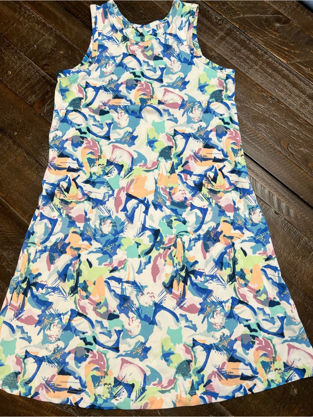 Columbia Multicolor Abstract Tank Dress - Blue, Green, Pink, Peach